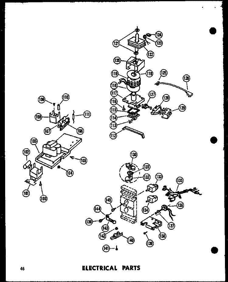 ELECTRICAL PARTS Diagram and Parts List for RR-4 P7110002M Amana Microwave