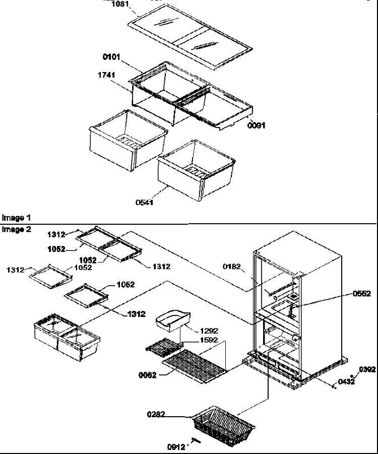 SHELVING Diagram and Parts List for BXF19TW P1311901W W Amana Refrigerator