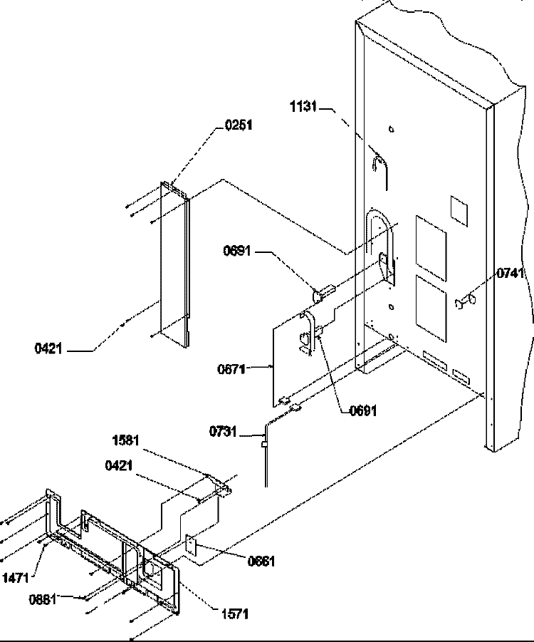 CABINET BACK Diagram and Parts List for BXF19TW P1311901W W Amana Refrigerator