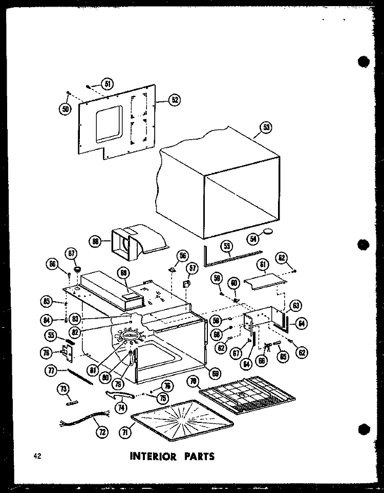 INTERIOR PARTS Diagram and Parts List for R-2 P7130601M Amana Microwave