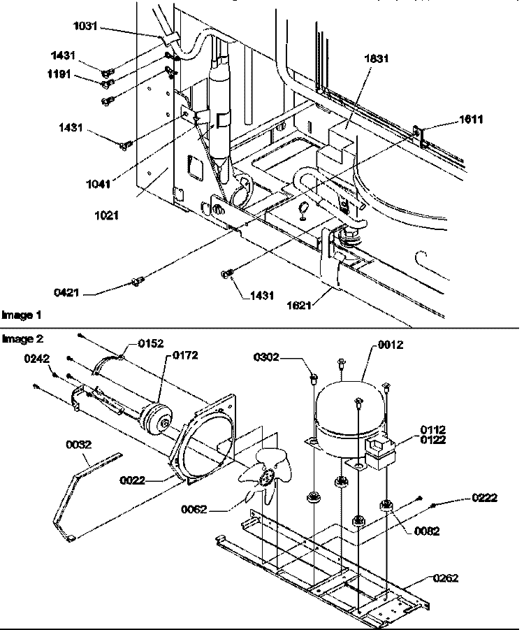 MACHINE COMPARTMENT ASSY Diagram and Parts List for BXF19TW P1311901W W Amana Refrigerator