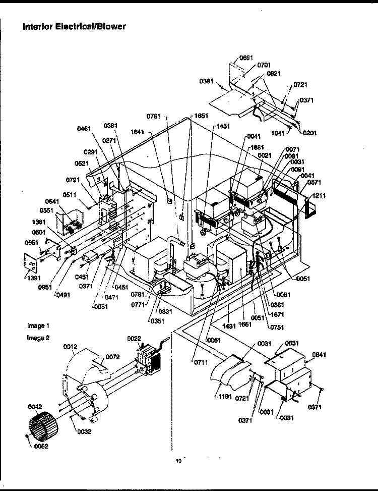 INTERIOR ELECTRICAL / BLOWER Diagram and Parts List for J1606I P1179308M Amana Microwave