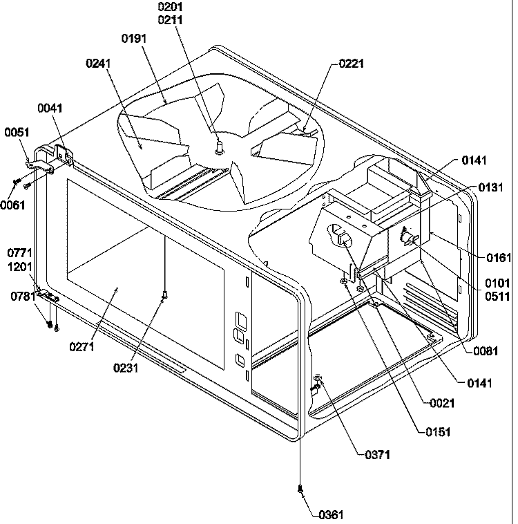 CAVITY Diagram and Parts List for SEFS65D P1300903M Amana Microwave