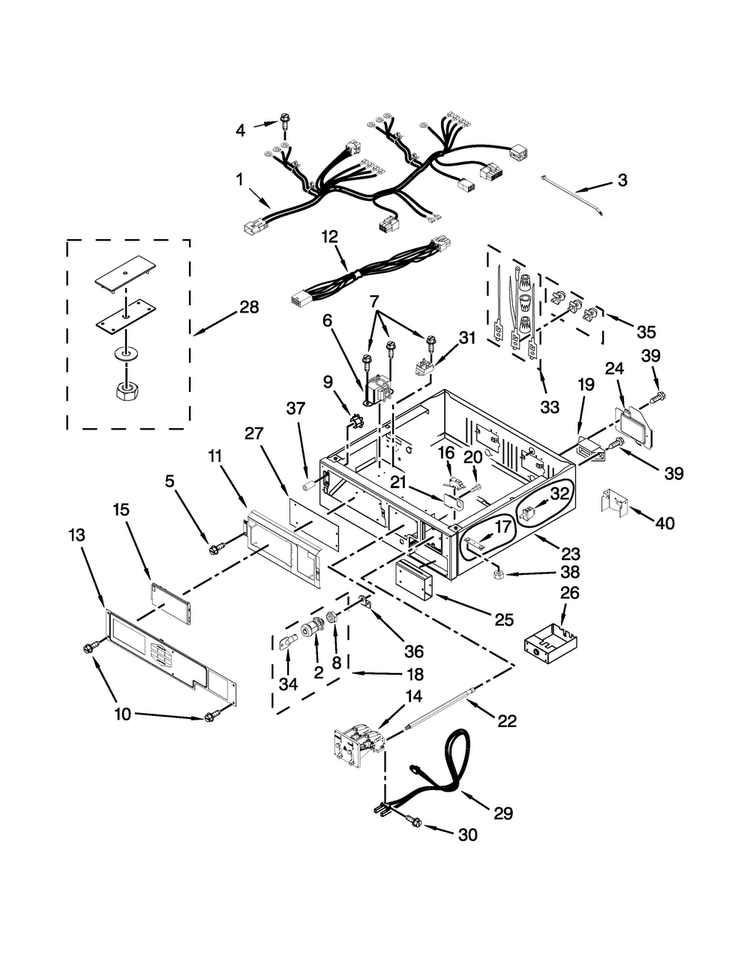 Control Panel And Separator Parts Diagram and Parts List for MLE26PDBZW0  Maytag Dryer