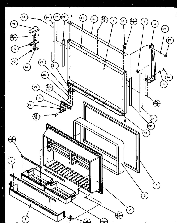 Freezer Door Diagram and Parts List for TZ21Q2E-P1111713WE  Amana Refrigerator