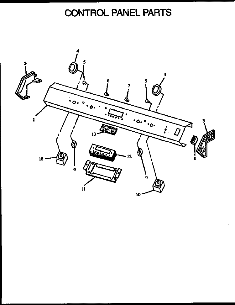 CONTROL PANEL PARTS Diagram and Parts List for ARS636WW P1130624N Amana Range