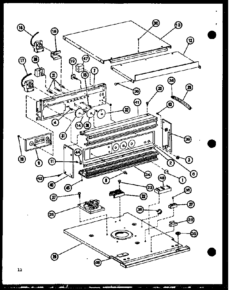 Controls Diagram and Parts List for AO-24SC-P85567-5S  Amana Wall Oven