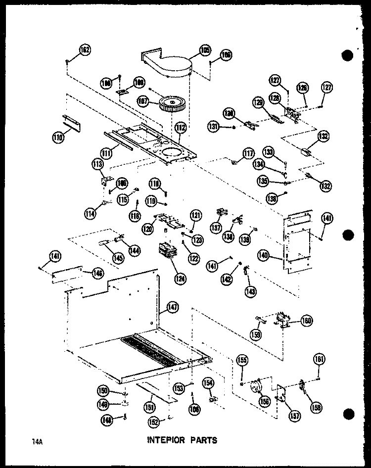 INTERIOR PARTS Diagram and Parts List for RR-4D P7110005M Amana Microwave