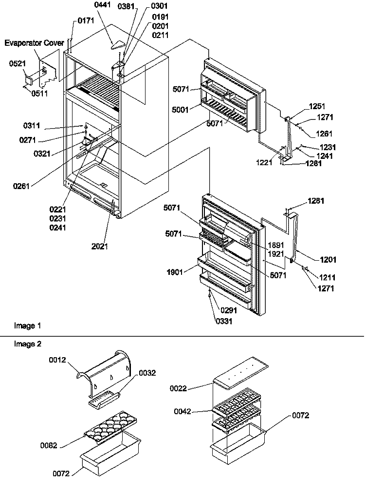 DOOR, HINGES AND ACCESSORIES Diagram and Parts List for TN22AL P1300703W L Amana Refrigerator