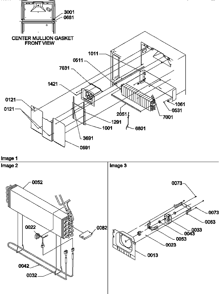 EVAP AND FAN MOTOR ASSEMBLIES Diagram and Parts List for TN22AL P1300703W L Amana Refrigerator