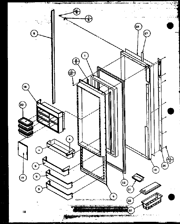 Refrigerator Door Diagram and Parts List for 36511W-P1121603WW  Amana Refrigerator