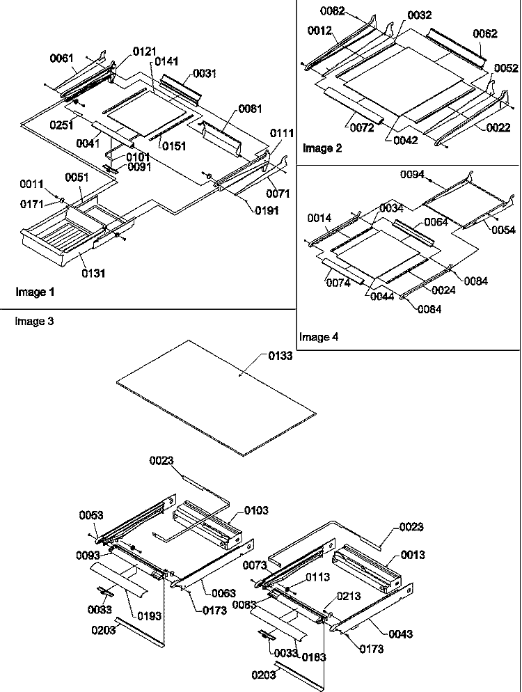 SHELVING ASSEMBLIES Diagram and Parts List for TN22AL P1300703W L Amana Refrigerator