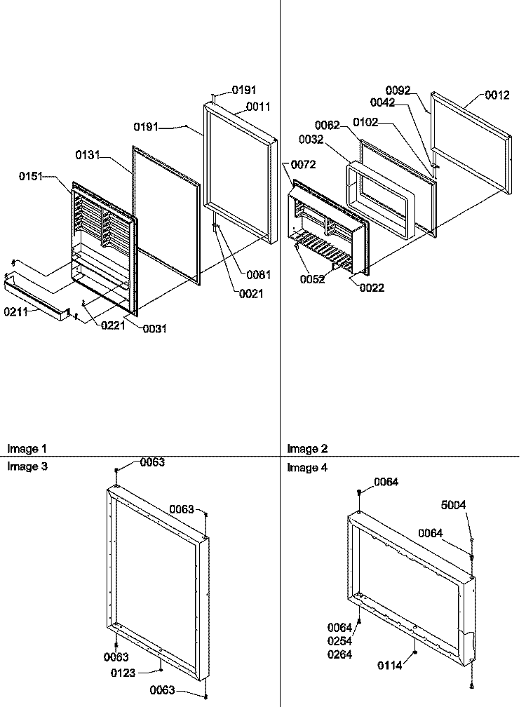 DOOR ASSEMBLIES Diagram and Parts List for TN22AL P1300703W L Amana Refrigerator