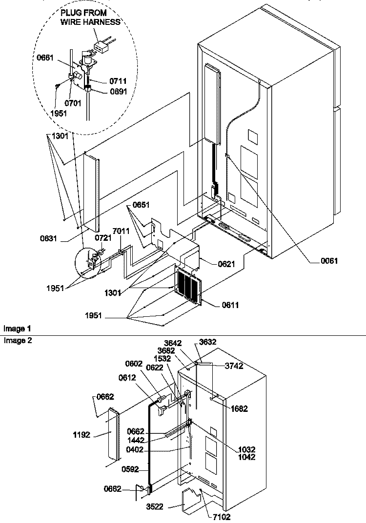 CABINET BACK Diagram and Parts List for TLC16VW P1311801W W Amana Refrigerator