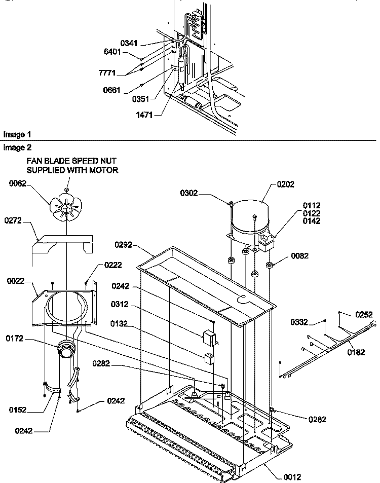 MACHINE COMPARTMENT Diagram and Parts List for TLC16VW P1311801W W Amana Refrigerator