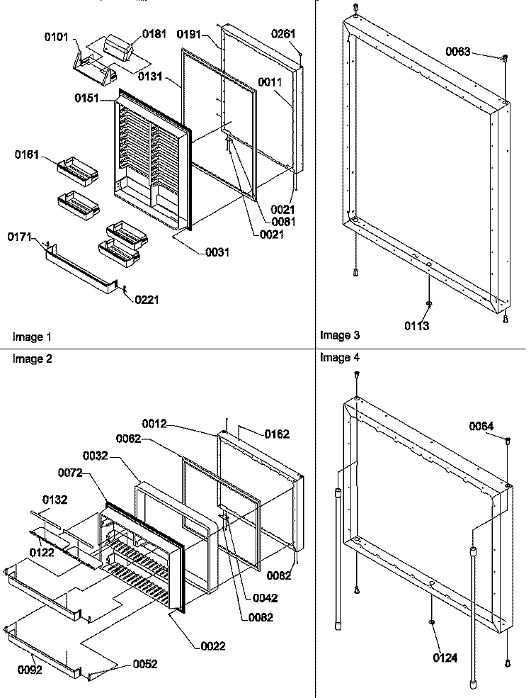 DOOR ASSEMBLIES Diagram and Parts List for BX22TW P1196711W W Amana Refrigerator