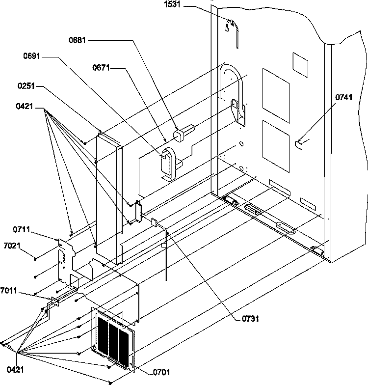 CABINET BACK Diagram and Parts List for BR22TE P1196709W E Amana Refrigerator