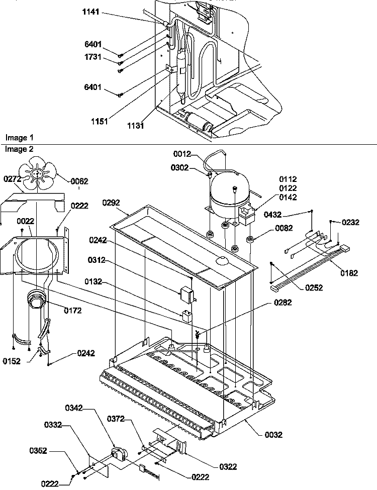 MACHINE COMPARTMENT ASSY Diagram and Parts List for BR22TE P1196709W E Amana Refrigerator