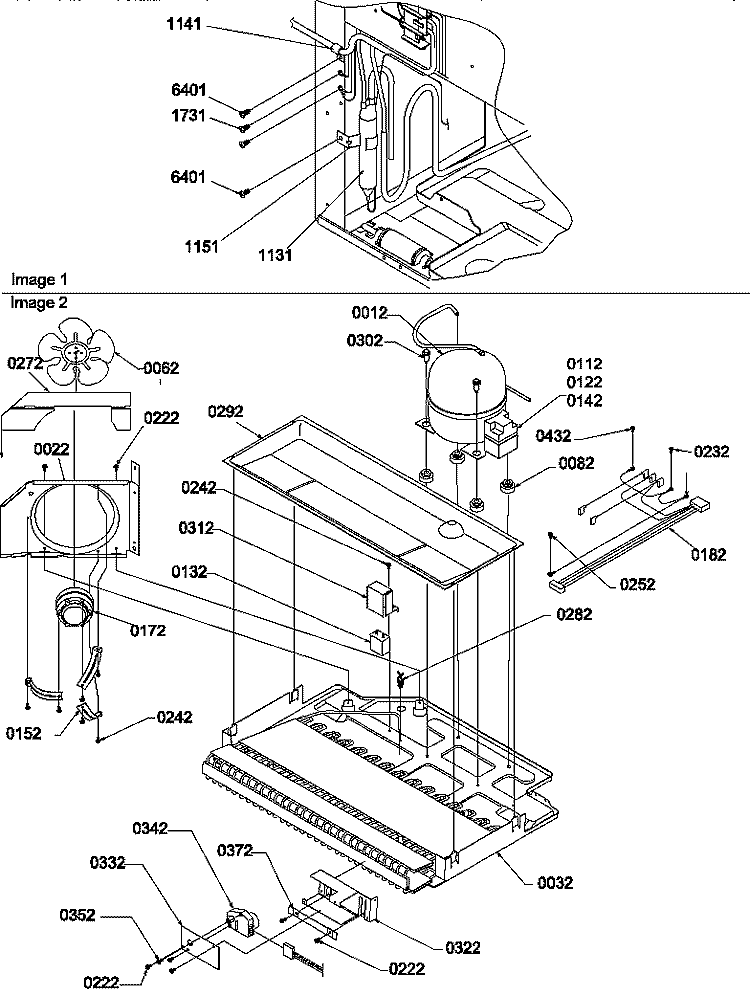 MACHINE COMPARTMENT ASSY Diagram and Parts List for BX21TE P1196513W E Amana Refrigerator