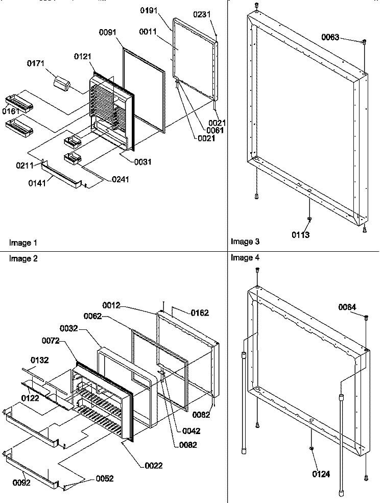 DOOR ASSEMBLIES Diagram and Parts List for BX21TE P1196513W E Amana Refrigerator