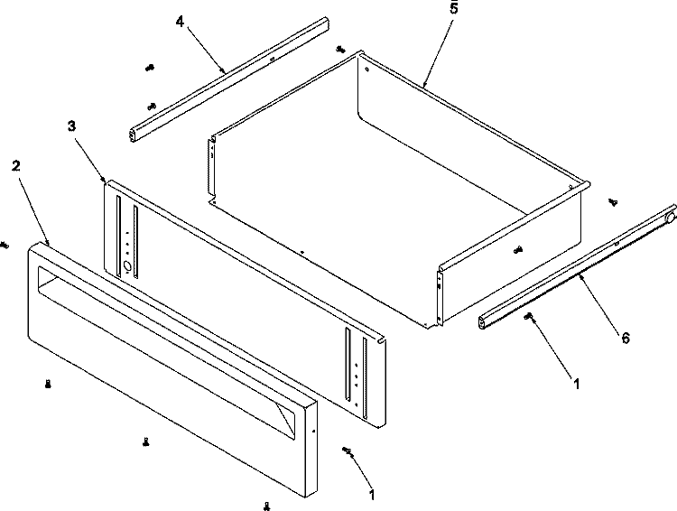 STORAGE DRAWER Diagram and Parts List for ARTC8600E P1143434N E Amana Range