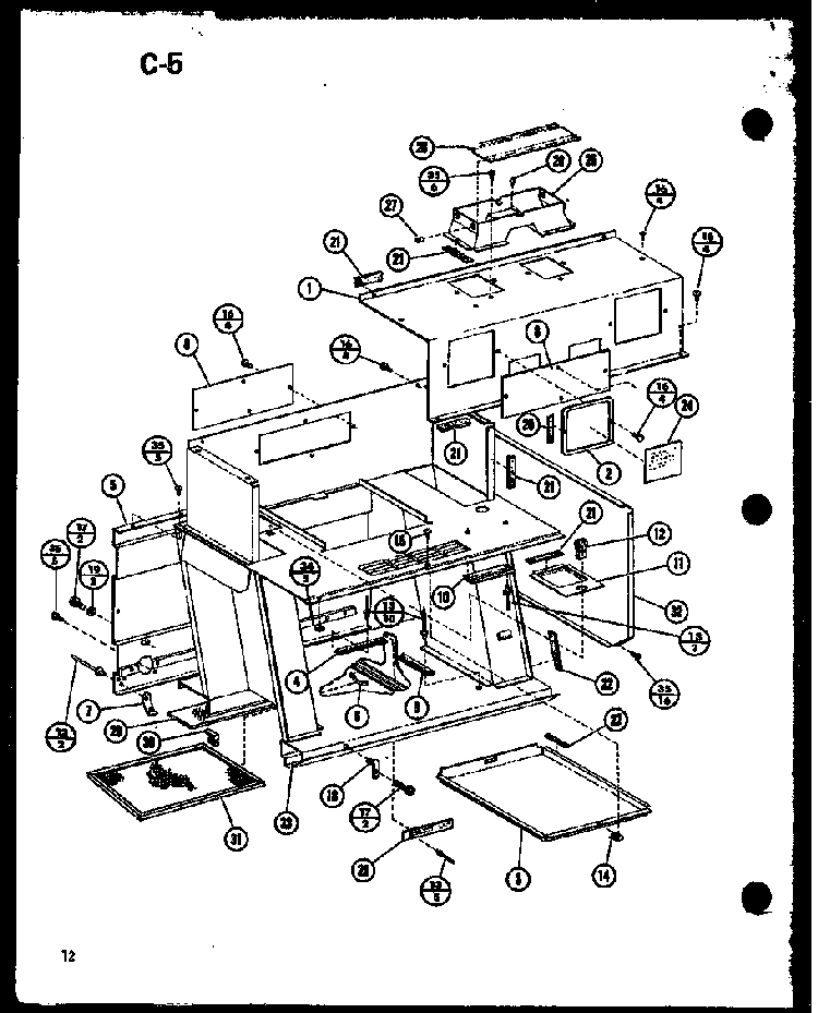 Section 5 Diagram and Parts List for MVH-900 P75409-3M Amana Microwave