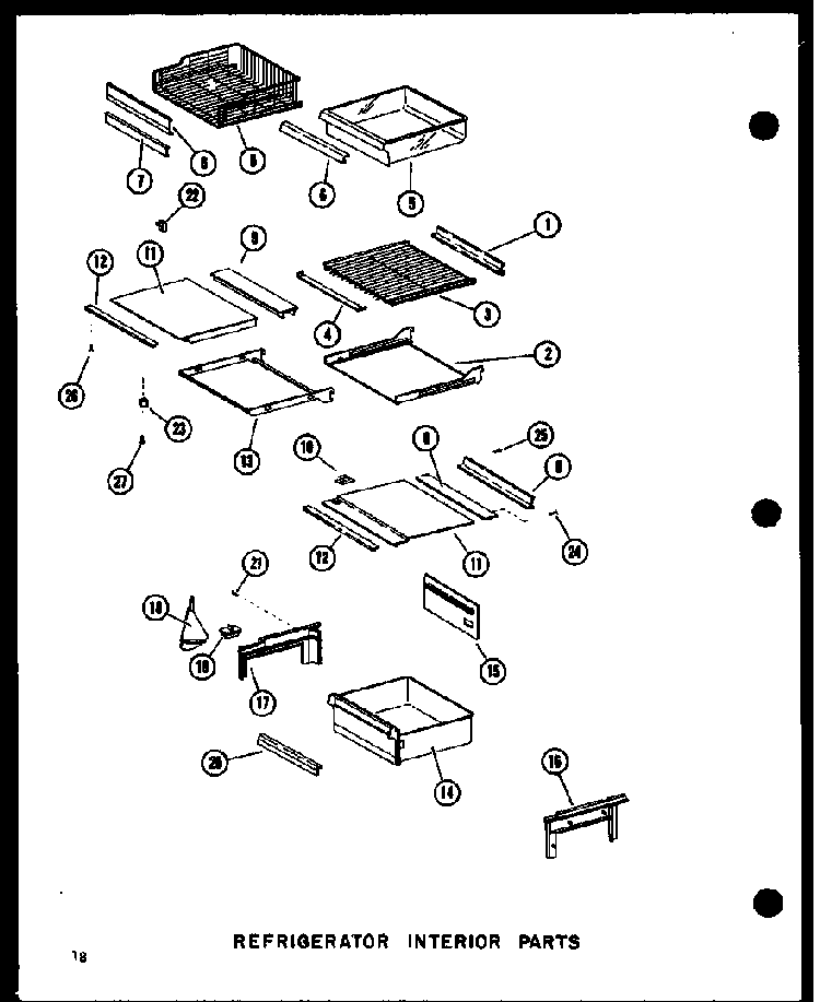 Refrigerator Interior Parts Diagram and Parts List for SRI519D-P73900-19W  Amana Refrigerator