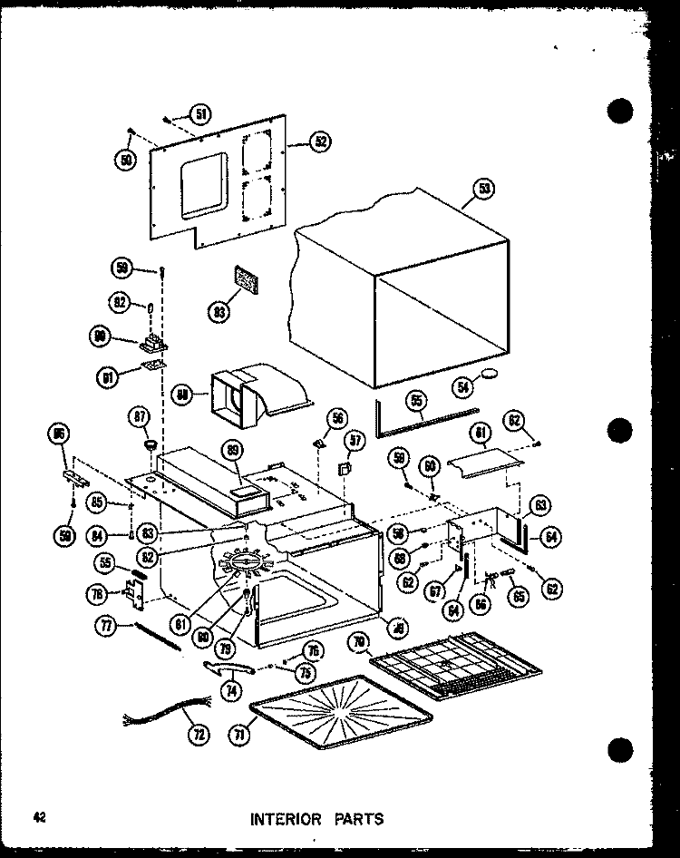 INTERIOR PARTS Diagram and Parts List for R-2 P7130602M Amana Microwave