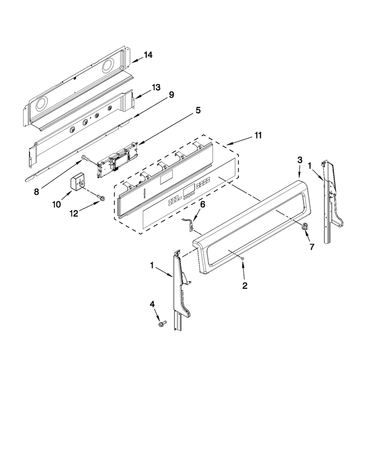 Control Panel Parts Diagram and Parts List for MET8665XW00  Maytag Range