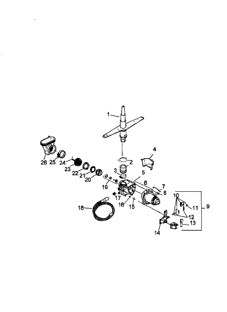 MOTOR & PUMP ASSY Diagram and Parts List for AUD3000DB P1307514W Amana Dishwasher