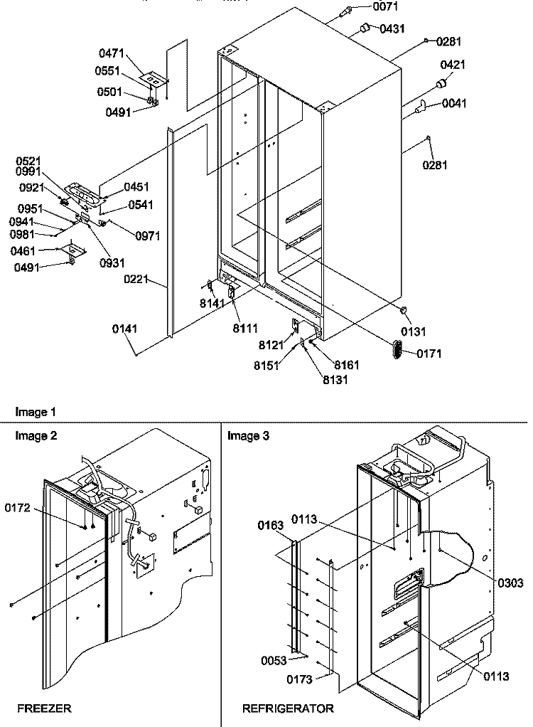 CABINET PARTS Diagram and Parts List for SSD522SW P1184706W W Amana Refrigerator