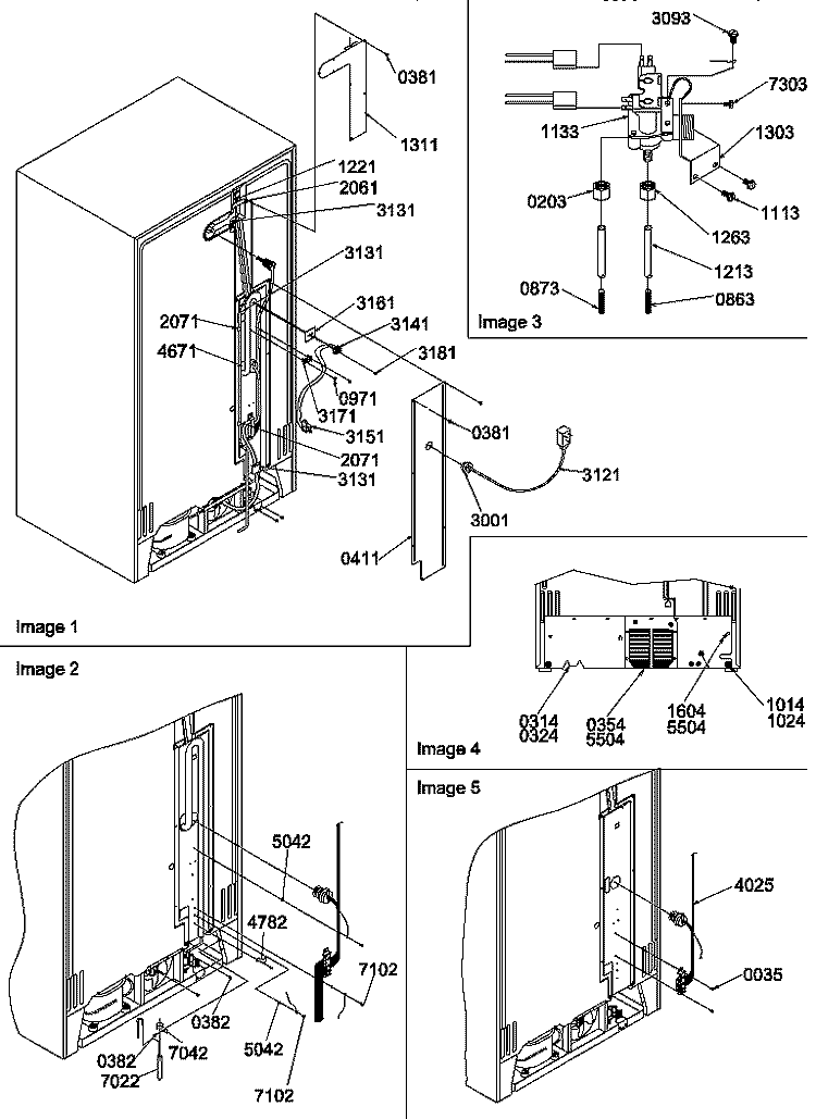 CABINET BACK Diagram and Parts List for SSD522SW P1184706W W Amana Refrigerator