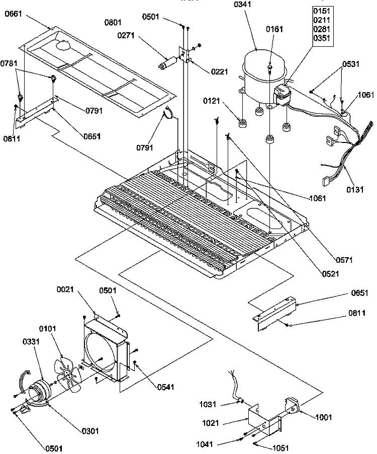 MACHINE COMPARTMENT Diagram and Parts List for SSD522SW P1184706W W Amana Refrigerator