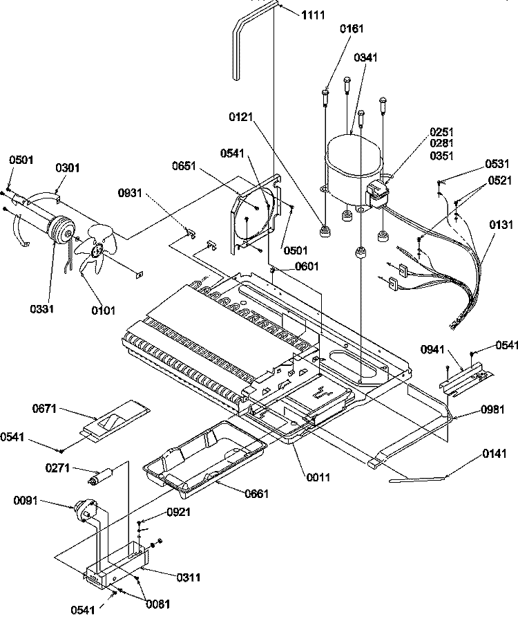 MACHINE COMPARTMENT Diagram and Parts List for SB520TW P1308601W W Amana Refrigerator