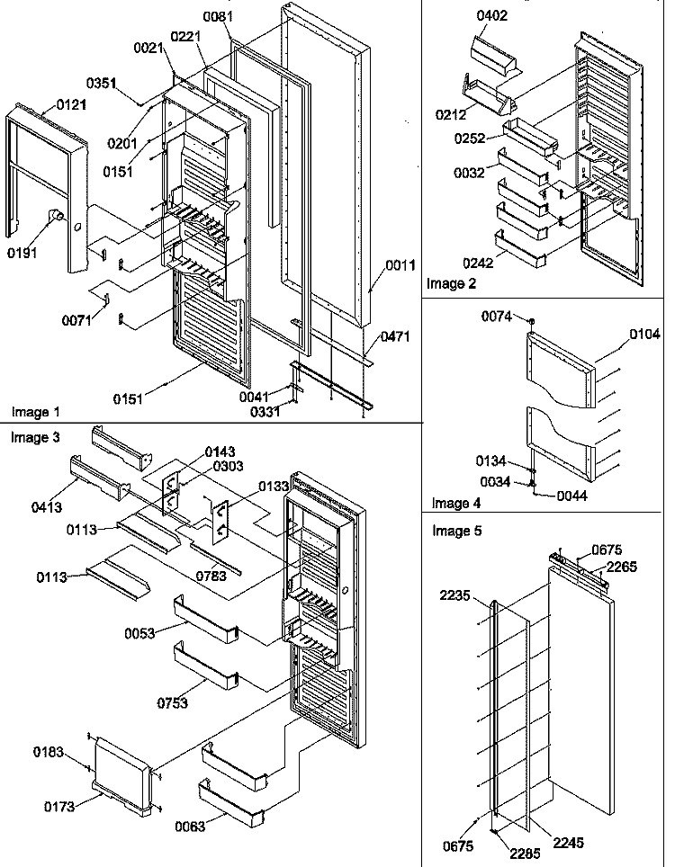 REF DOOR Diagram and Parts List for SRD520TE P1308801W E Amana Refrigerator