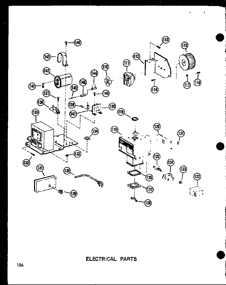 ELECTRICAL PARTS Diagram and Parts List for R-1J P7152003M Amana Microwave