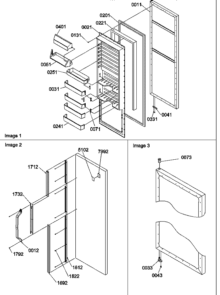 REF DOOR Diagram and Parts List for SX322S2L P1307302W Amana Refrigerator