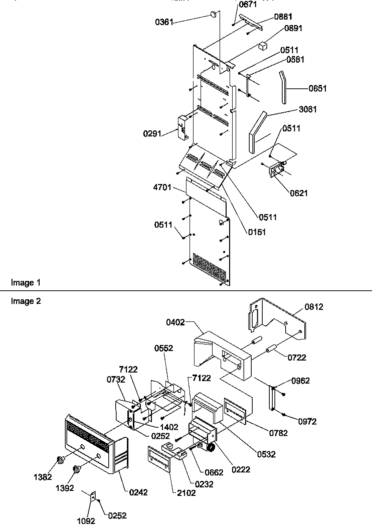 CONTROL ASSY Diagram and Parts List for SX322S2L P1307302W Amana Refrigerator