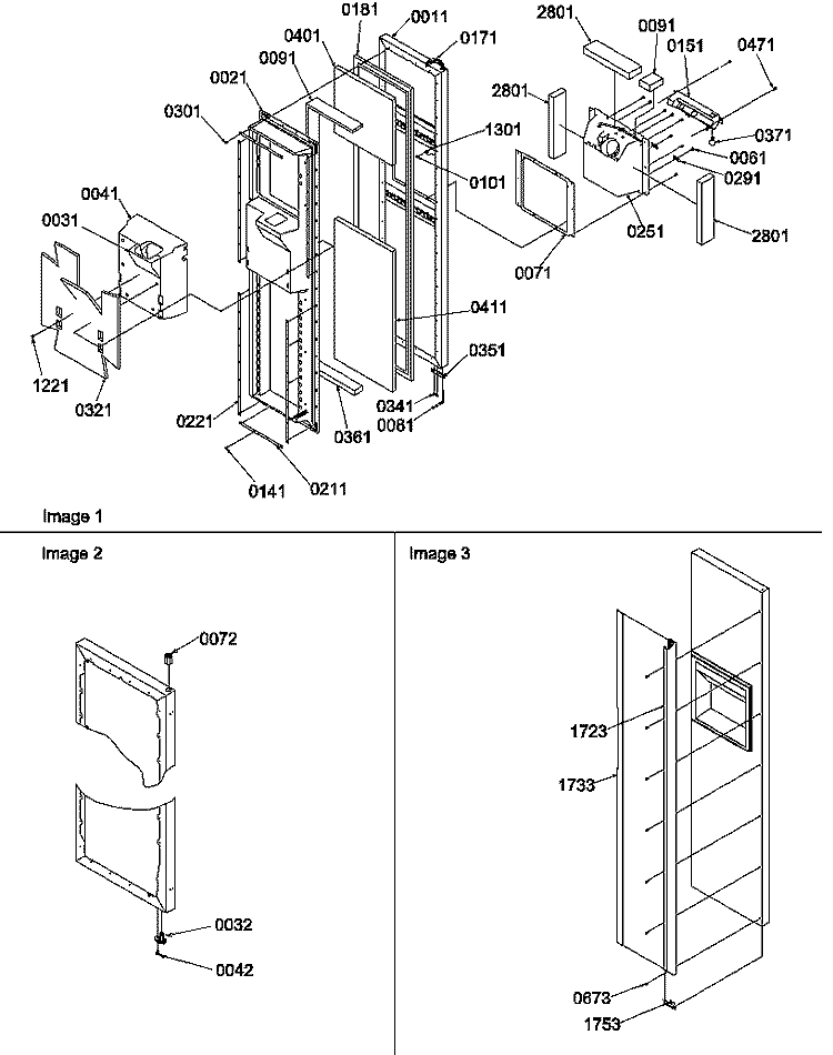 FZ DOOR Diagram and Parts List for SRD522SW P1184707W W Amana Refrigerator