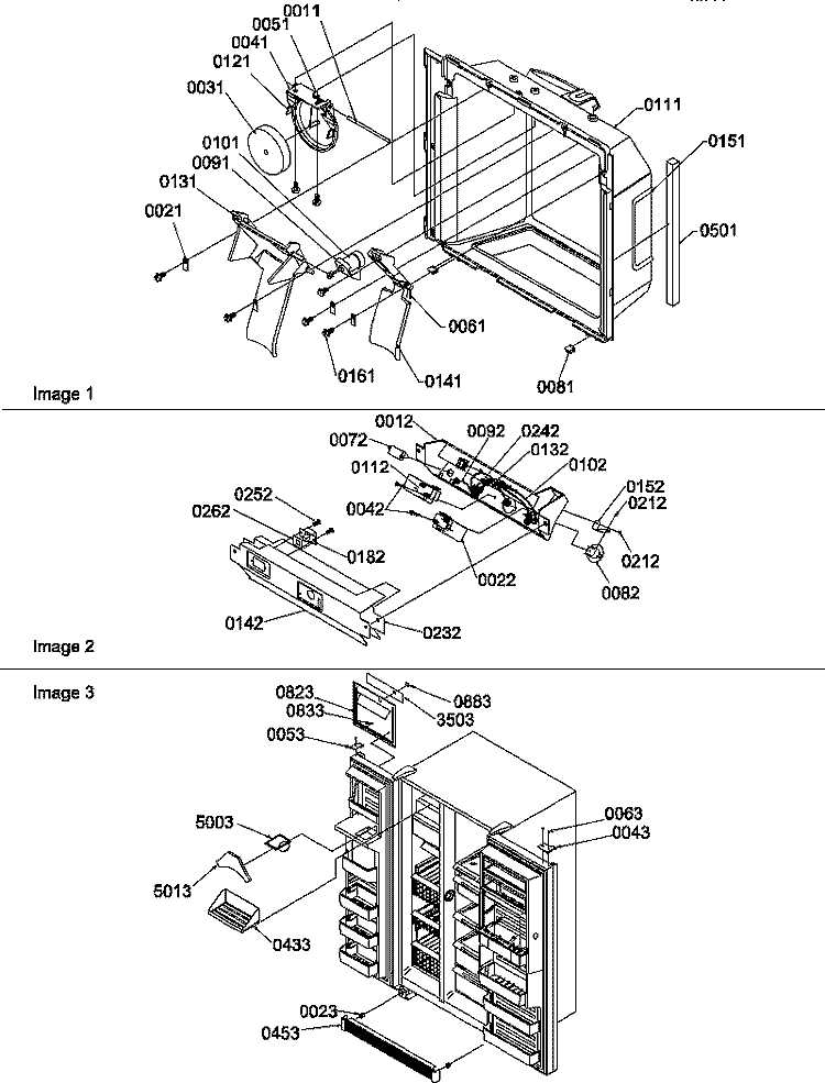 ICE - WATER CAV / ELEC BRKT ASSY / TOE GRILLE Diagram and Parts List for SRD522SW P1184707W W Amana Refrigerator