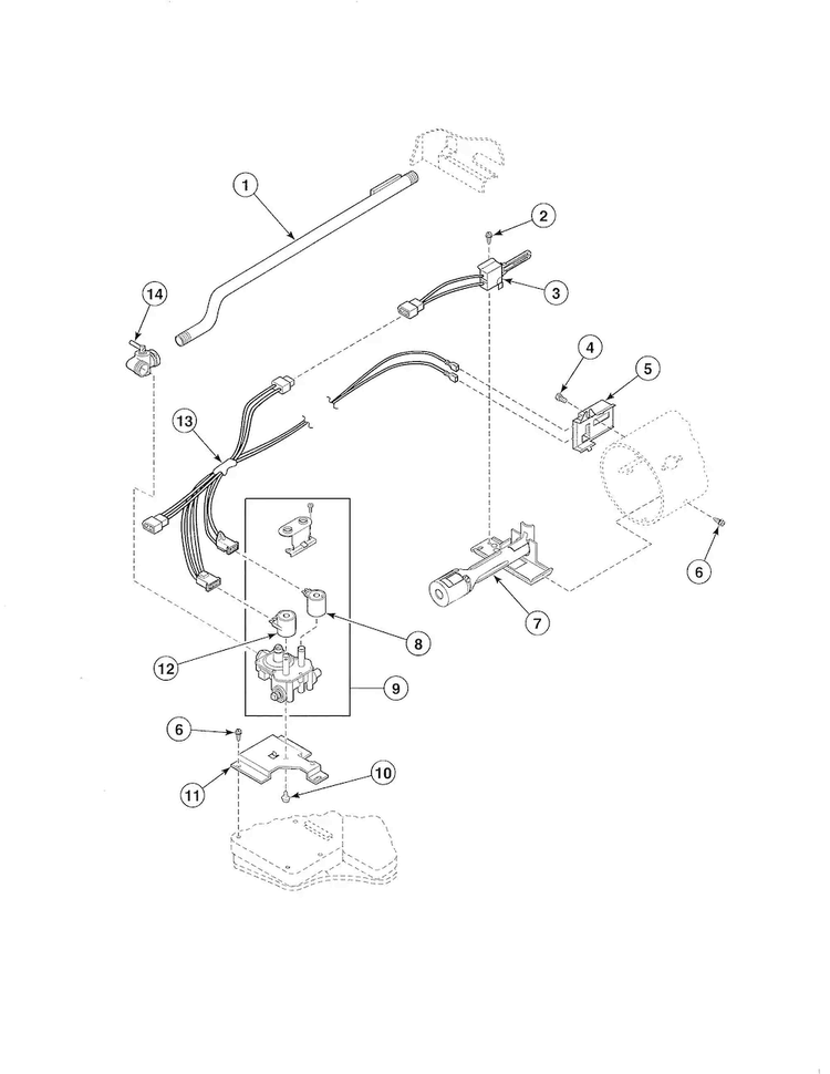 Gas Valve/igniter/gas Conversion Kits Diagram and Parts List for EE2107WT  Speed Queen Dryer