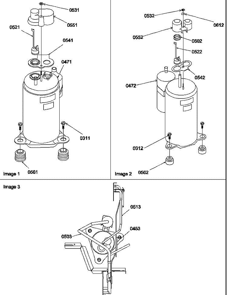 COMPRESSOR & TUBING Diagram and Parts List for 10C2MY P1203103R Amana Air Conditioner