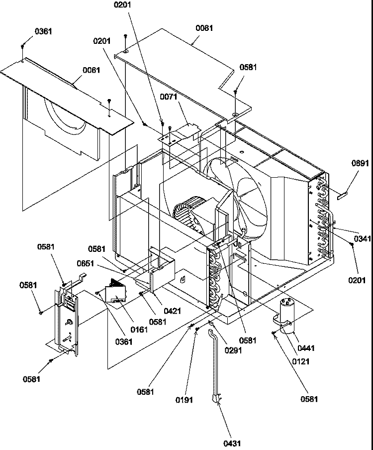 CHASSIS Diagram and Parts List for 10C2MY P1203103R Amana Air Conditioner