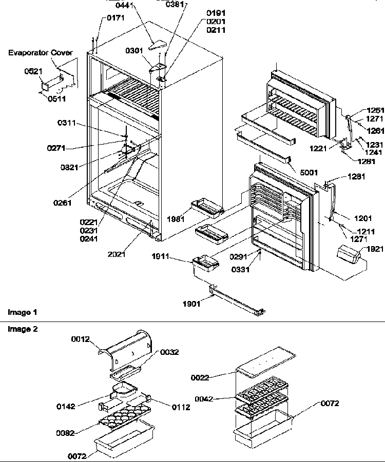 Door, Hinges And Accessories Diagram and Parts List for ATS518SW-P1183714WW  Amana Refrigerator