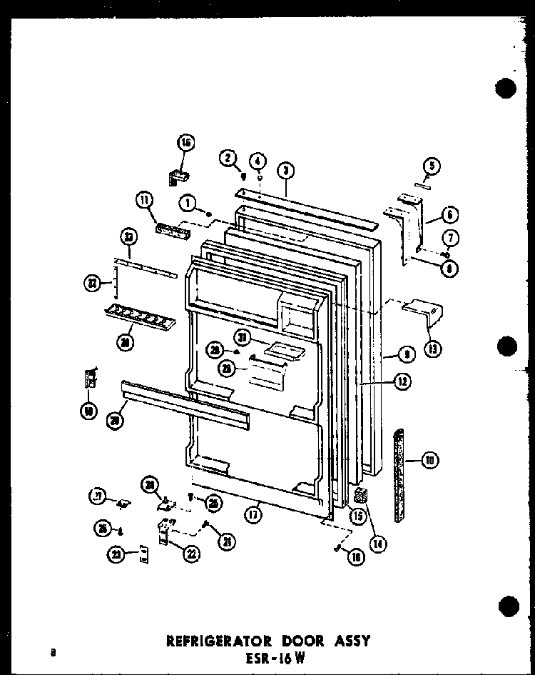 Section 11 Diagram and Parts List for ESRC316B-L-P73500-1WL  Amana Refrigerator