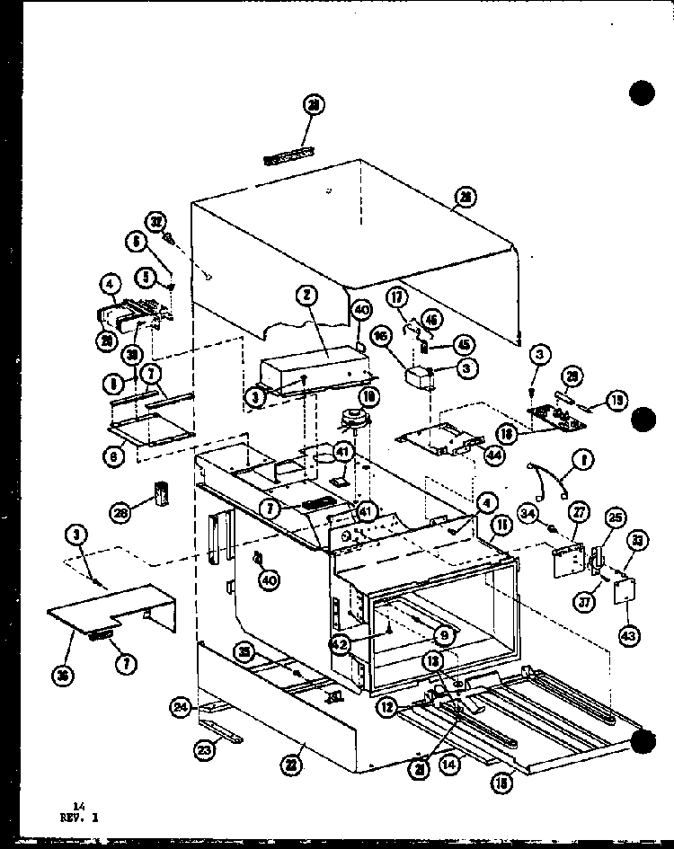 Cabinet Parts Diagram and Parts List for RC10B-PB P75085-16M Amana Microwave