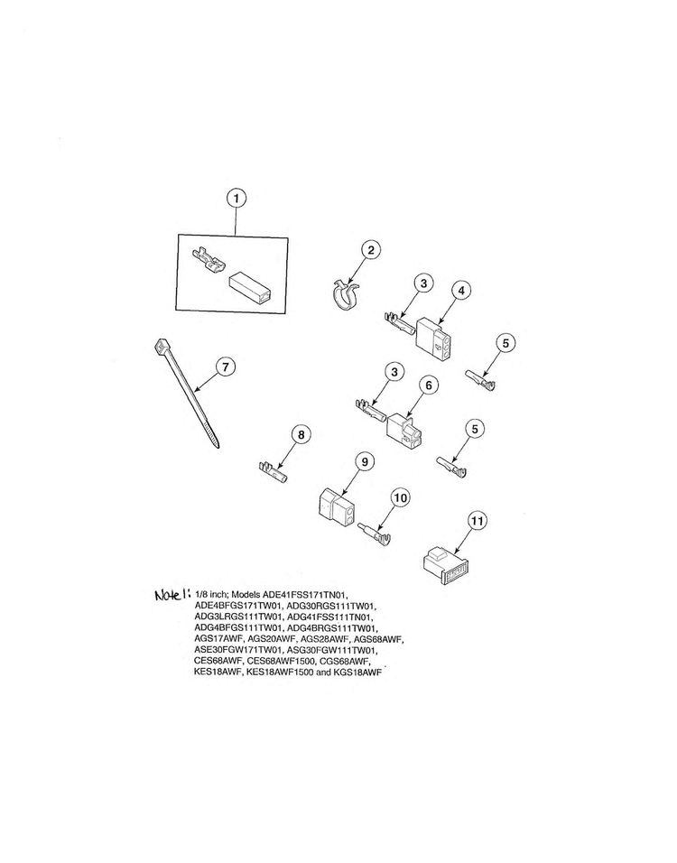 Terminal Block/terminals Diagram and Parts List for ADE30RGS171TW01  Speed Queen Dryer