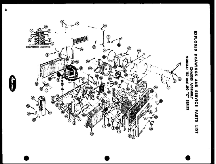Section 2 Diagram and Parts List for 200C-8R  Amana Air Conditioner