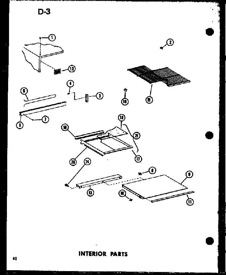 Interior Parts Diagram and Parts List for TC18F-G-P75288-5WG  Amana Refrigerator