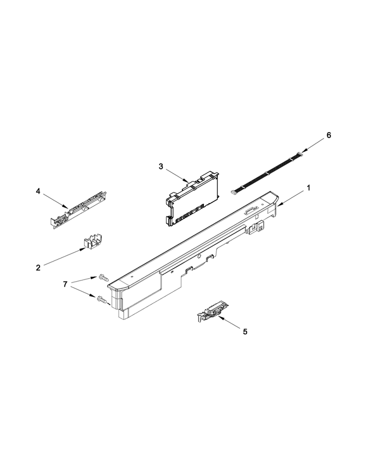 Control Panel And Latch Parts Diagram and Parts List for MDB6769PAB2  Maytag Dishwasher